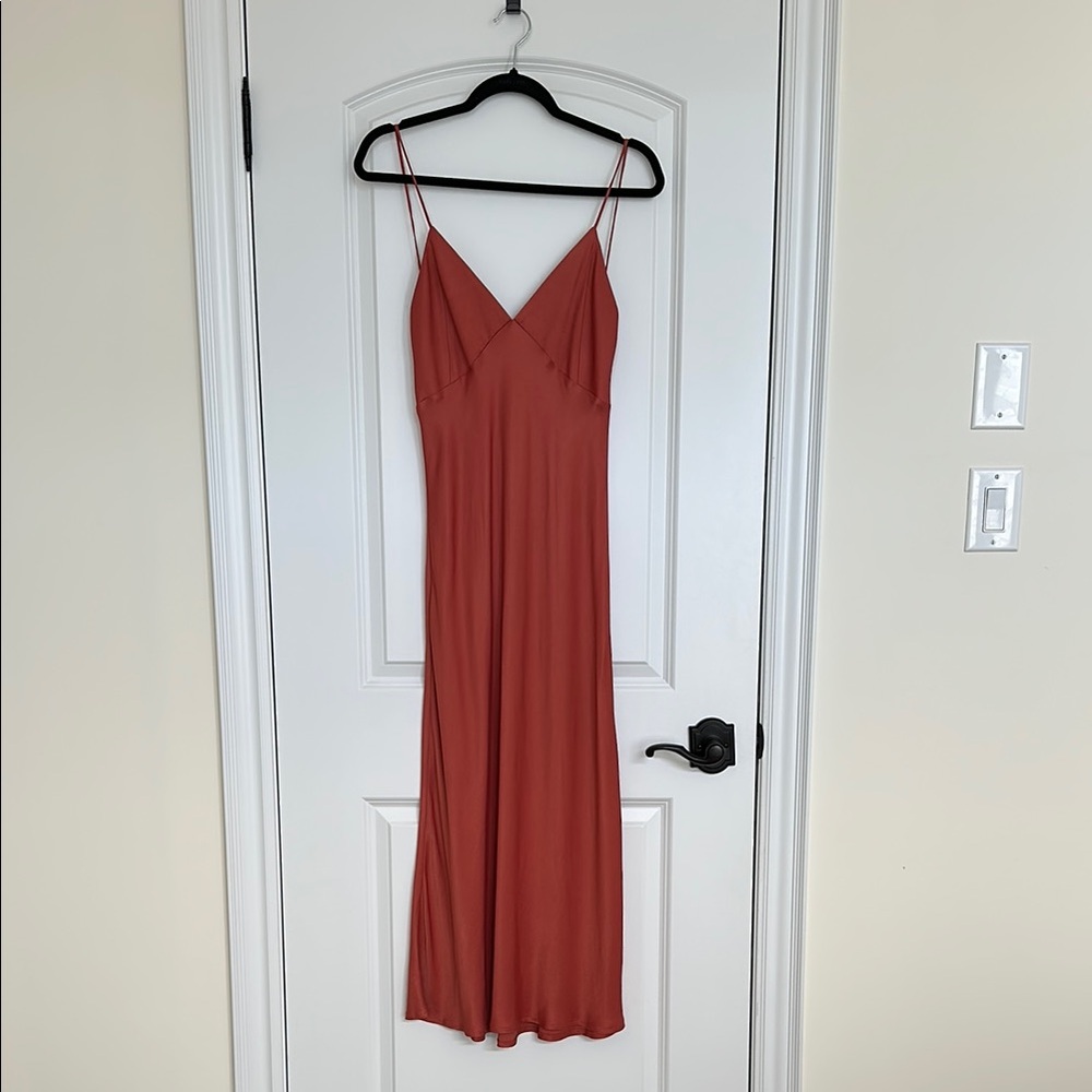 Elegant strappy coral dress